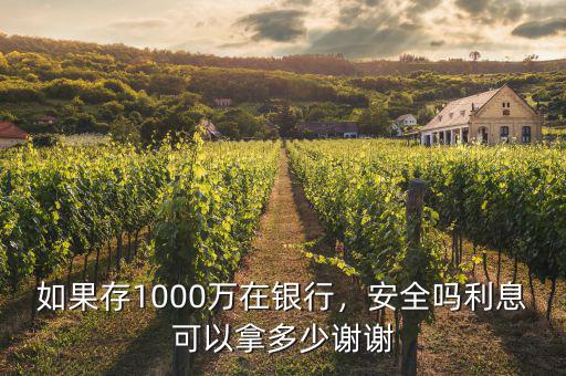 如果存1000萬在銀行，安全嗎利息可以拿多少謝謝