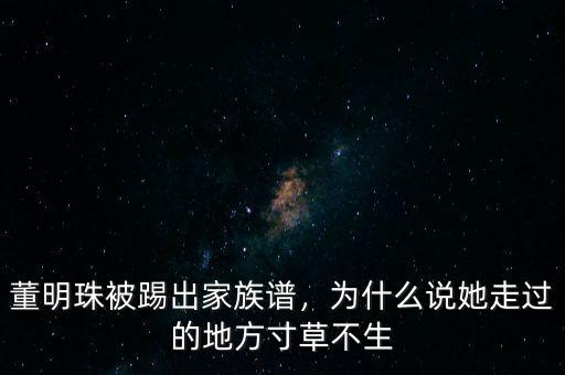 董明珠被踢出家族譜，為什么說她走過的地方寸草不生