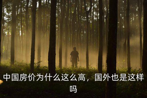 中國房價為什么這么高，國外也是這樣嗎