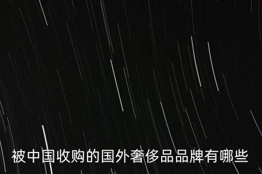 被中國收購的國外奢侈品品牌有哪些