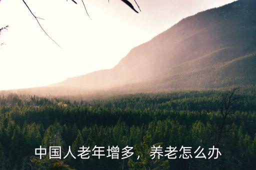 中國人老年增多，養(yǎng)老怎么辦