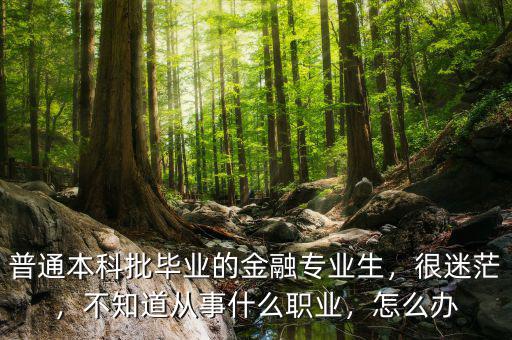 普通本科批畢業(yè)的金融專業(yè)生，很迷茫，不知道從事什么職業(yè)，怎么辦