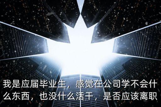 我是應(yīng)屆畢業(yè)生，感覺在公司學不會什么東西，也沒什么活干，是否應(yīng)該離職