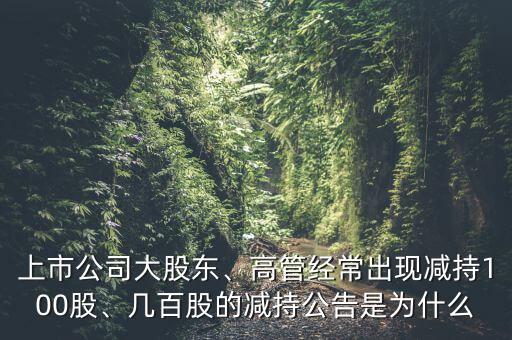 上市公司大股東、高管經(jīng)常出現(xiàn)減持100股、幾百股的減持公告是為什么