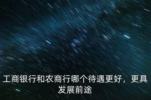 工商銀行和農(nóng)商行哪個(gè)待遇更好，更具發(fā)展前途