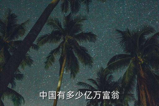 億萬富翁有什么財(cái)產(chǎn),中國(guó)到底有多少億萬富翁