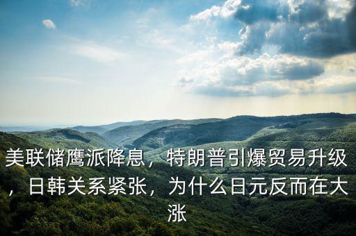 美聯(lián)儲鷹派降息，特朗普引爆貿易升級，日韓關系緊張，為什么日元反而在大漲