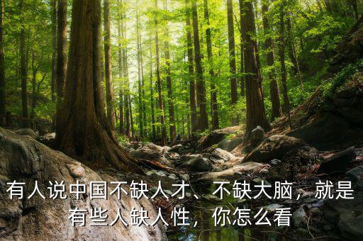 有人說中國不缺人才、不缺大腦，就是有些人缺人性，你怎么看