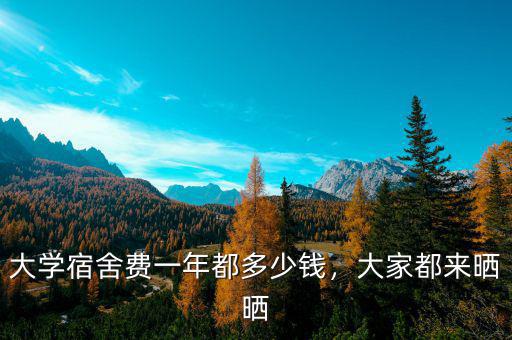 大學(xué)宿舍費(fèi)一年都多少錢，大家都來曬曬