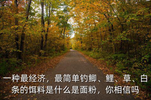 一種最經(jīng)濟，最簡單釣鯽、鯉、草、白條的餌料是什么是面粉，你相信嗎