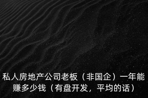 私人房地產(chǎn)公司老板（非國(guó)企）一年能賺多少錢（有盤開(kāi)發(fā)，平均的話）