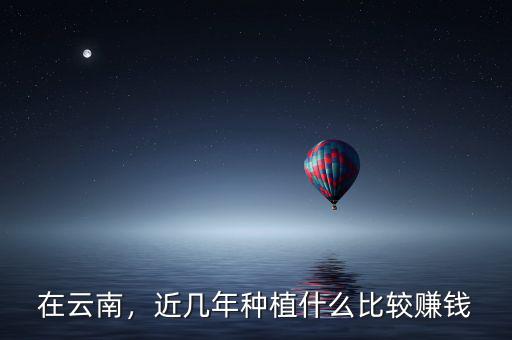 在云南，近幾年種植什么比較賺錢