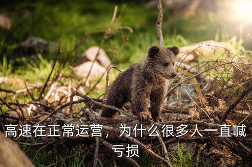 高速在正常運(yùn)營(yíng)，為什么很多人一直喊虧損
