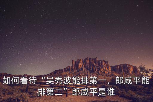 如何看待“吳秀波能排第一，郎咸平能排第二”郎咸平是誰