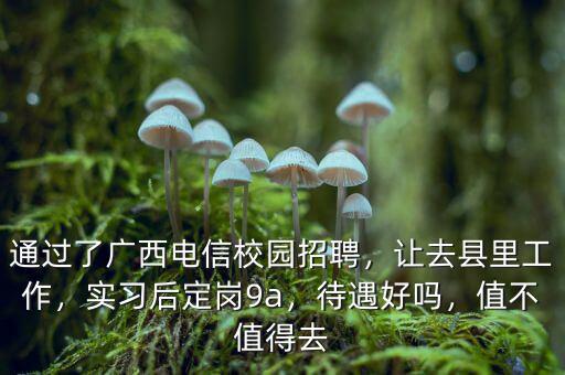 通過了廣西電信校園招聘，讓去縣里工作，實習后定崗9a，待遇好嗎，值不值得去