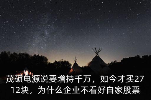 茂碩電源說要增持千萬，如今才買2712塊，為什么企業(yè)不看好自家股票