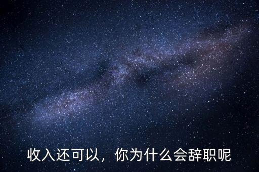 收入還可以，你為什么會辭職呢