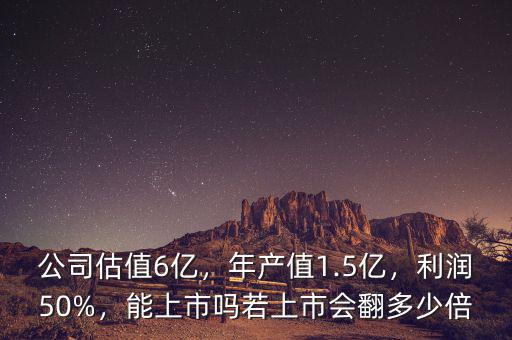 公司估值6億，年產(chǎn)值1.5億，利潤50%，能上市嗎若上市會翻多少倍