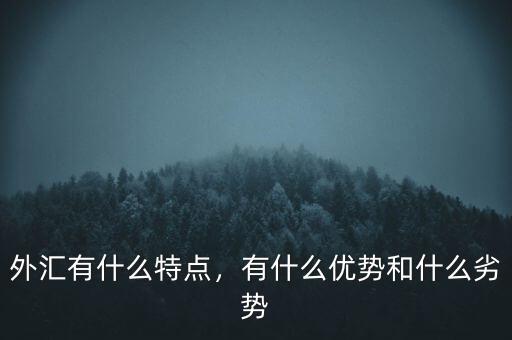 外匯有什么特點(diǎn)，有什么優(yōu)勢(shì)和什么劣勢(shì)