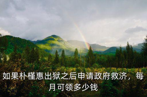 如果樸槿惠出獄之后申請(qǐng)政府救濟(jì)，每月可領(lǐng)多少錢