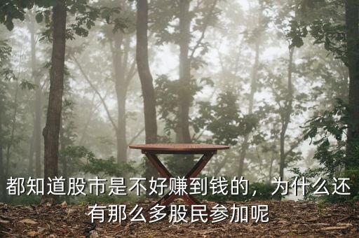 都知道股市是不好賺到錢的，為什么還有那么多股民參加呢