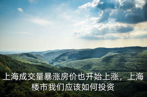 上海成交量暴漲房價(jià)也開始上漲，上海樓市我們應(yīng)該如何投資