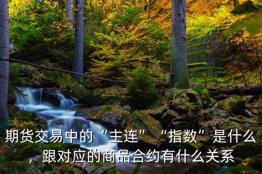 期貨交易中的“主連”“指數(shù)”是什么，跟對應(yīng)的商品合約有什么關(guān)系
