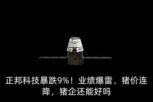 正邦科技暴跌9%！業(yè)績爆雷、豬價(jià)連降，豬企還能好嗎