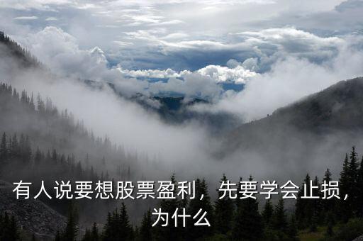 有人說要想股票盈利，先要學(xué)會止損，為什么