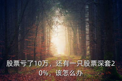 股票虧了10萬，還有一只股票深套20%，該怎么辦