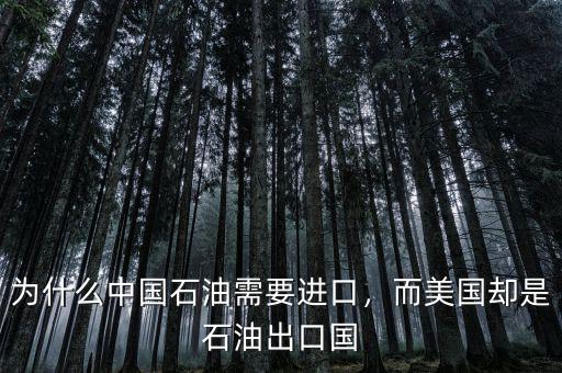 為什么中國石油需要進(jìn)口，而美國卻是石油出口國