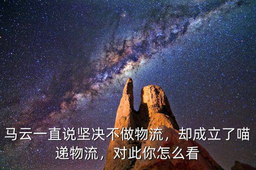 馬云一直說堅決不做物流，卻成立了喵遞物流，對此你怎么看