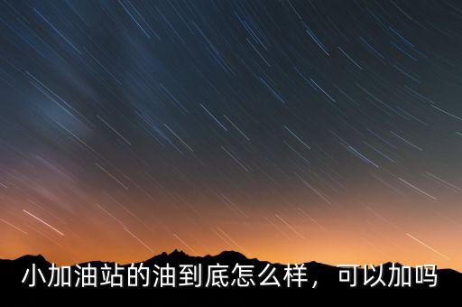 小加油站的油到底怎么樣，可以加嗎