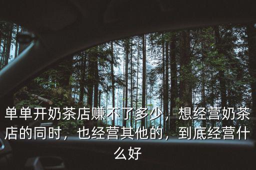 單單開奶茶店賺不了多少，想經(jīng)營奶茶店的同時(shí)，也經(jīng)營其他的，到底經(jīng)營什么好