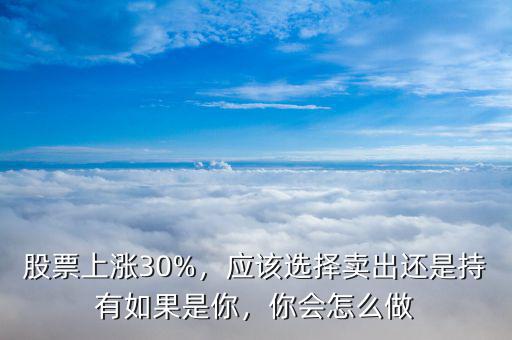 股票上漲30%，應(yīng)該選擇賣出還是持有如果是你，你會怎么做