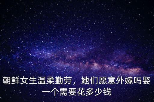 朝鮮投資需要多少錢(qián),娶一個(gè)需要花多少錢(qián)