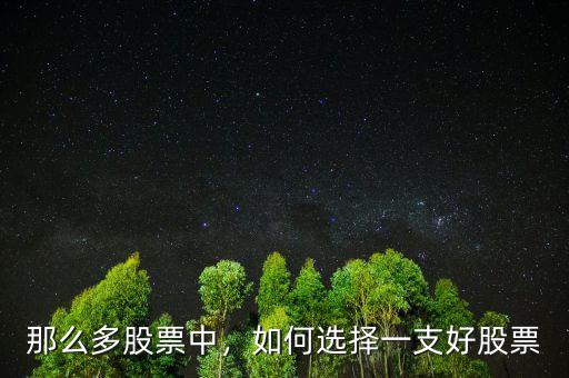 那么多股票中，如何選擇一支好股票