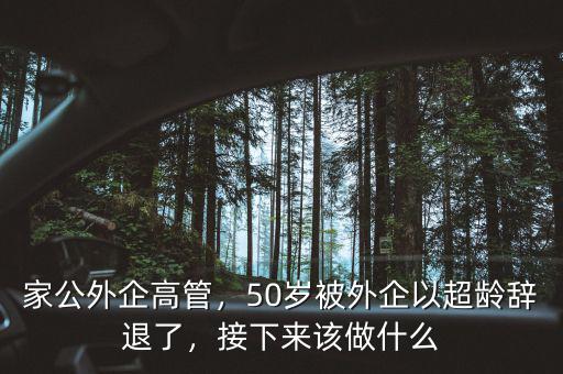 家公外企高管，50歲被外企以超齡辭退了，接下來該做什么