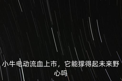 小牛電動(dòng)流血上市，它能撐得起未來(lái)野心嗎