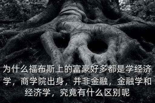 為什么福布斯上的富豪好多都是學經(jīng)濟學，商學院出身，并非金融，金融學和經(jīng)濟學，究竟有什么區(qū)別呢