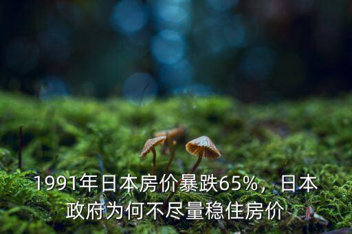 1991年日本房?jī)r(jià)暴跌65%，日本政府為何不盡量穩(wěn)住房?jī)r(jià)