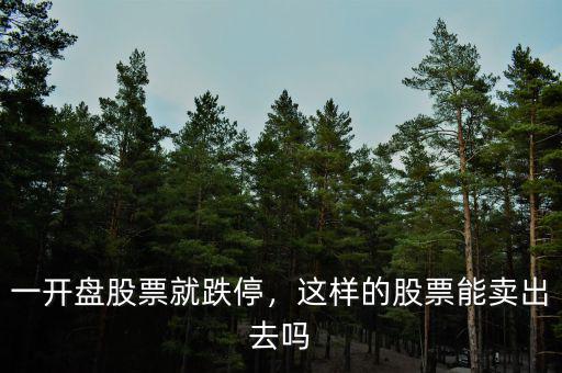 一開盤股票就跌停，這樣的股票能賣出去嗎