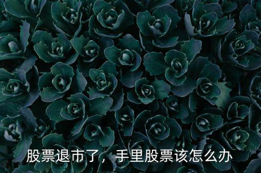 股票退市了，手里股票該怎么辦