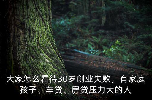 大家怎么看待30歲創(chuàng)業(yè)失敗，有家庭孩子、車貸、房貸壓力大的人