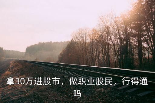 拿30萬進股市，做職業(yè)股民，行得通嗎