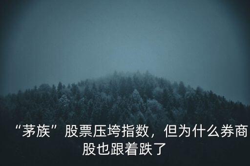 “茅族”股票壓垮指數(shù)，但為什么券商股也跟著跌了