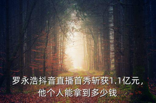 羅永浩抖音直播首秀斬獲1.1億元，他個人能拿到多少錢