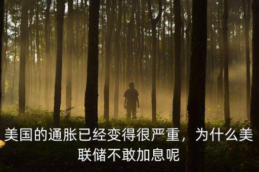 美國的通脹已經變得很嚴重，為什么美聯儲不敢加息呢