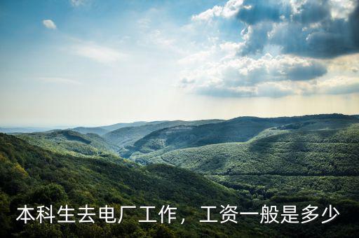 本科生去電廠工作，工資一般是多少