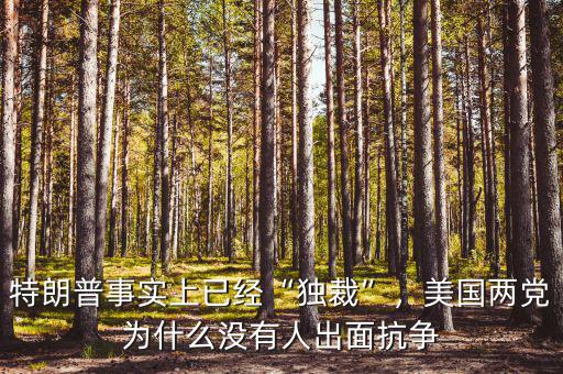 特朗普事實(shí)上已經(jīng)“獨(dú)裁”，美國(guó)兩黨為什么沒(méi)有人出面抗?fàn)? class=